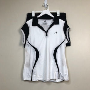 Jiggyskirts Activewear Sleeveless Tops & Pull-On Skorts Black/White L, NWT- SETS